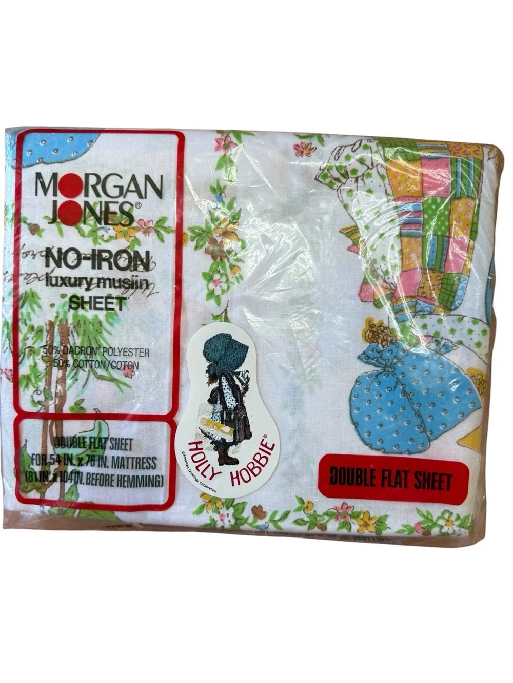 VTG Holly Hobbie Full Size 4 Piece Sheet Set In Original Package